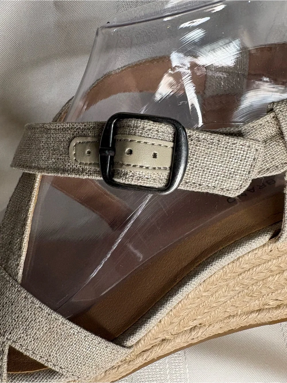 Lucky Brand Mytila Espadrille Wedge Sandals in Beige Gold Sz 10
